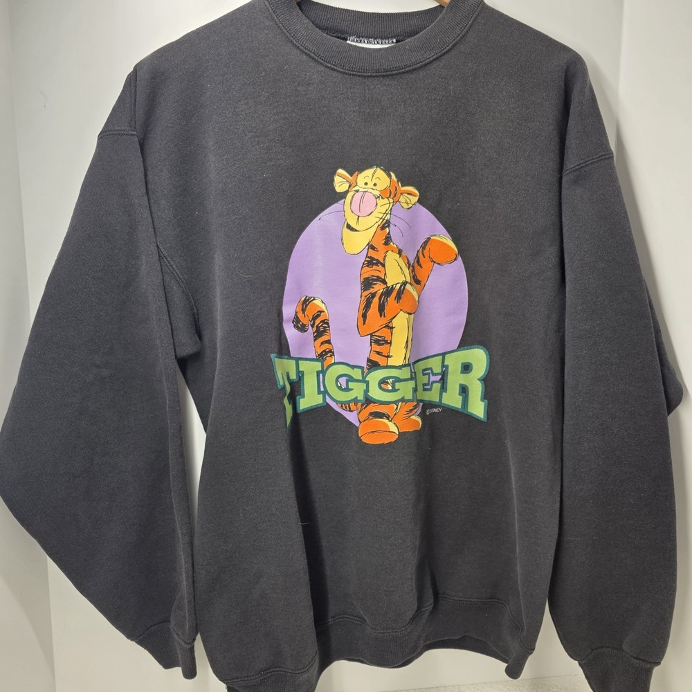 Vtg Tigger Pooh Sweatshirt 90s Hanes Heavyweight USA Made Men L Disney Graphic